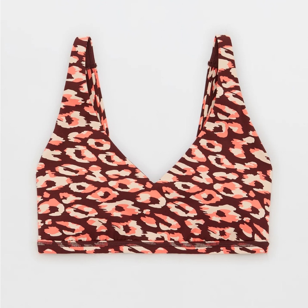OFFLINE by Aerie Goals Plunge Sports Bra in Maplewood Size XS New